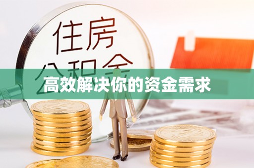 西塞山高效解决你的资金需求
